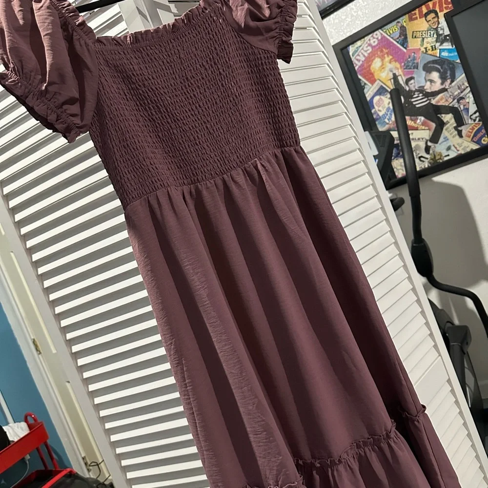 Bellamie Long Sleeve Plum Dress - Picture 2 of 9